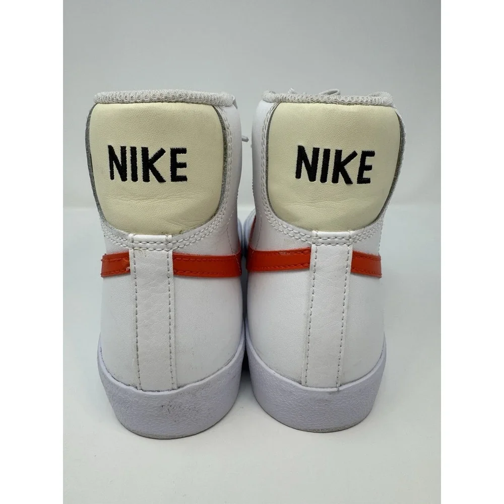 Nike Blazer Mid '77 Unisex Kids GS 4.5Y White/Orange Shoes Sneakers [DA4086-110]